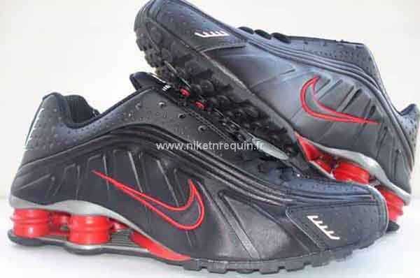 Hommes Nike Shox R4 Rouge Noir Nouveaux